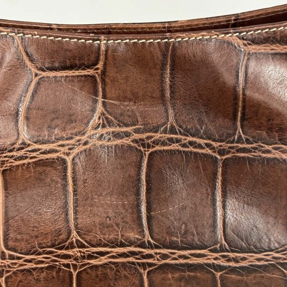 Dooney & Bourke Medium Cinzia Croc Brown Hobo Bag - Picture 7 of 8